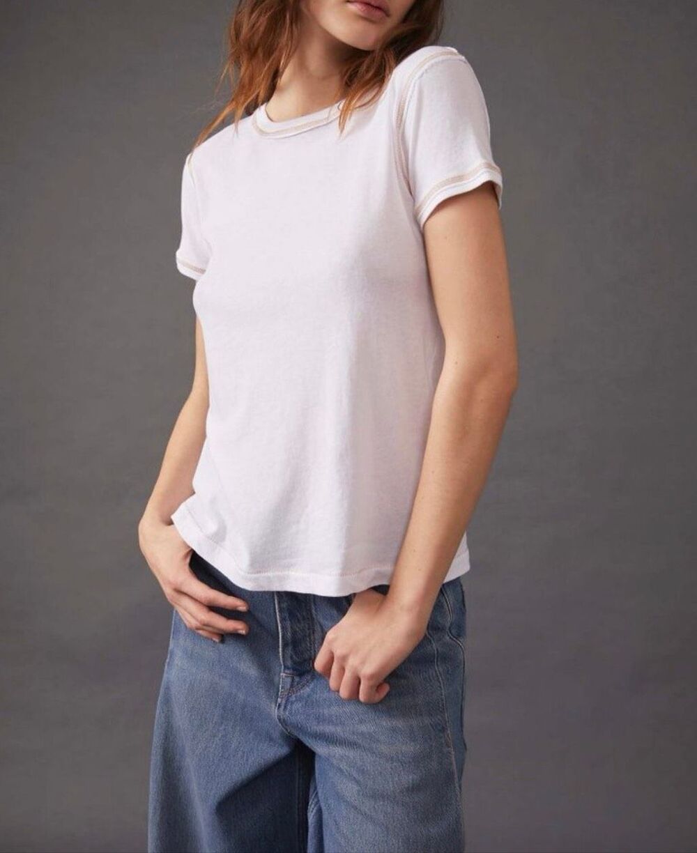 Free People We The Free Women's let it roll tee white S NEW